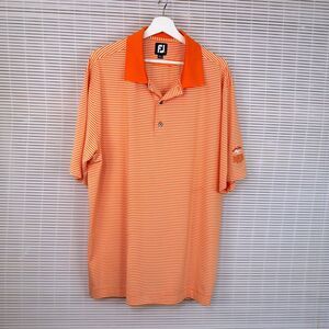 Footjoy FJ Performance Golf Polo Orange & White Size XL Sullivan Country Club